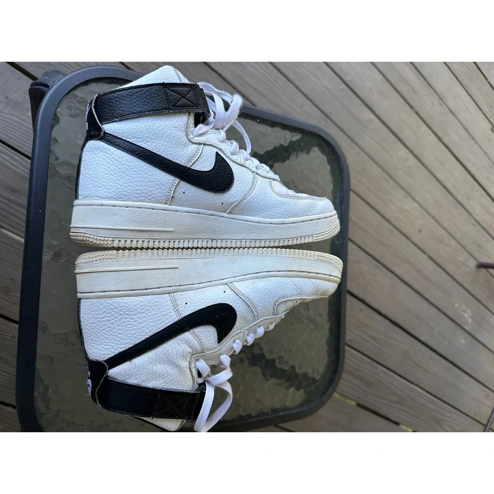 Nike Air Force 1 '07 High Top White‎ Black CT3202-100 Sneakers Mens Size 6.5
